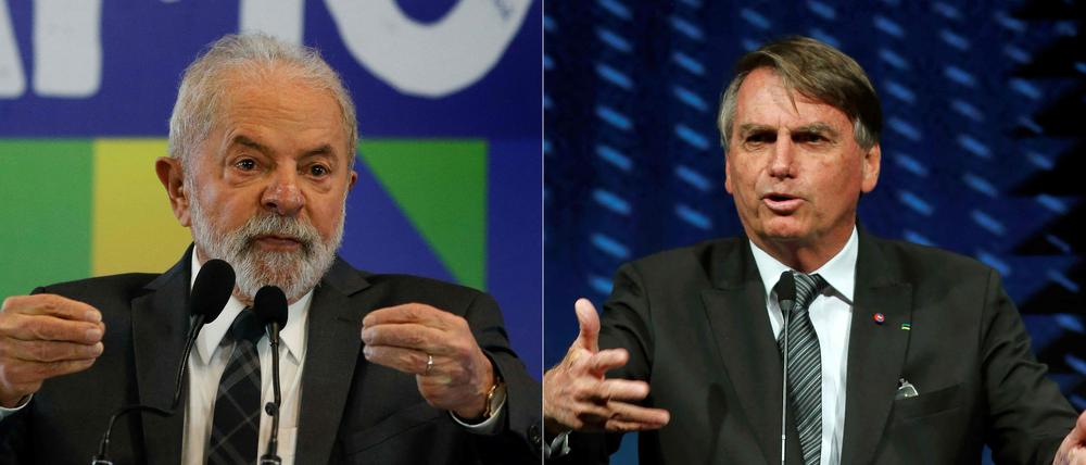 Der Kontrast könnte nicht größer sein: Luiz Inácio Lula da Silva oder Jair Bolsonaro - einer von ihnen wird der künftige Präsident Brasiliens sein.