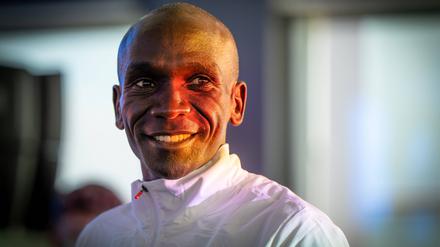Eliud Kipchoge präsentierte sich am Freitag in Berlin zuversichtlich. Man kennt es nicht anders von ihm.