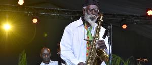 Der US-Jazz-Saxofonist und Komponist Pharoah Sanders beim Arroyo Seco Music Festival.
