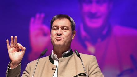 Markus Söder, bayerischer Ministerpräsident (CSU), spricht bei der Landesversammlung der Jungen Union Bayern.