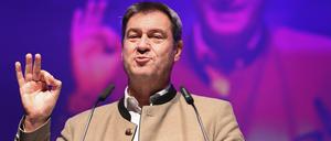 Markus Söder, bayerischer Ministerpräsident (CSU), spricht bei der Landesversammlung der Jungen Union Bayern.