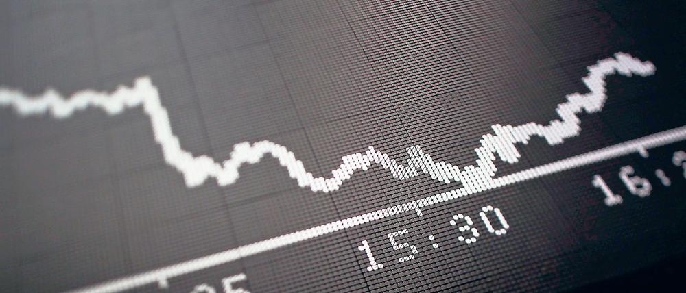 Die schwankende Kurve des Deutschen Aktienindex (DAX).