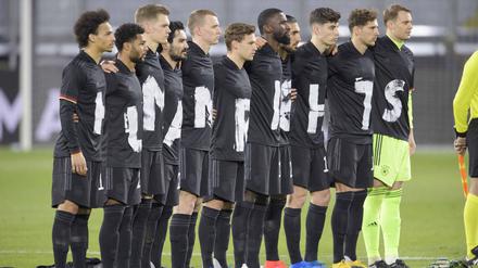 Für „Human Rights“ warb die deutsche Nationalmannschaft im vergangenen Jahr.