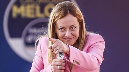 Fast am Ziel. Giorgia Meloni, Vorsitzende der rechtsradikalen Partei Fratelli d’Italia.