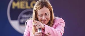 Fast am Ziel. Giorgia Meloni, Vorsitzende der rechtsradikalen Partei Fratelli d’Italia.