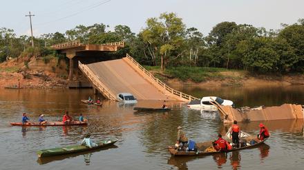 Die eingestürzte Brücke im Amazonasgebiet.