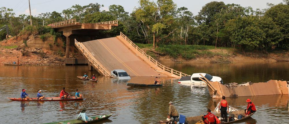 Die eingestürzte Brücke im Amazonasgebiet.