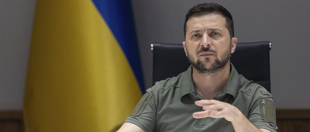 Wolodymyr Selenskyj bei einem Meeting.
