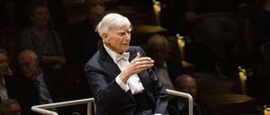Herbert Blomstedt am Donnerstag in der Philharmonie