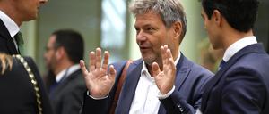 Wirtschaftsminister Robert Habeck am Freitag beim Treffen mit seinen EU-Amtskollegen in Brüssel.