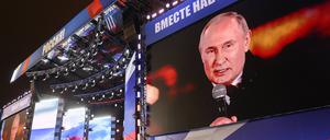 Putin spricht bei einem Konzert am 30. September in Moskau.