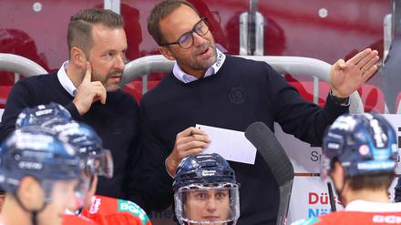 Mit der DEG auf Efolgskurs. Trainer Roger Hansson (rechts).