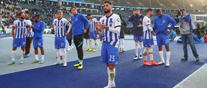 Zu wenig. Herthas Spieler haderten nach dem 1:1 gegen Hoffenheim mit dem Unentschieden.