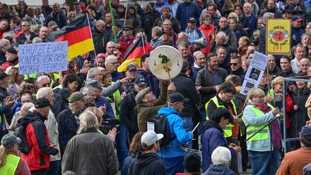 Auch in Frankfurt (Oder) wurde am Montag wieder demonstriert.