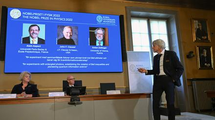 Bekanntgabe des Physik-Nobelpreises 2022 am Dienstag.