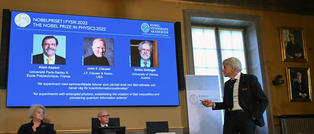 Bekanntgabe des Physik-Nobelpreises 2022 am Dienstag.