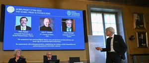 Bekanntgabe des Physik-Nobelpreises 2022 am Dienstag.