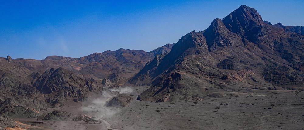 Heiße Piste. So sieht das noch aus in Neon, Saudi-Arabien.