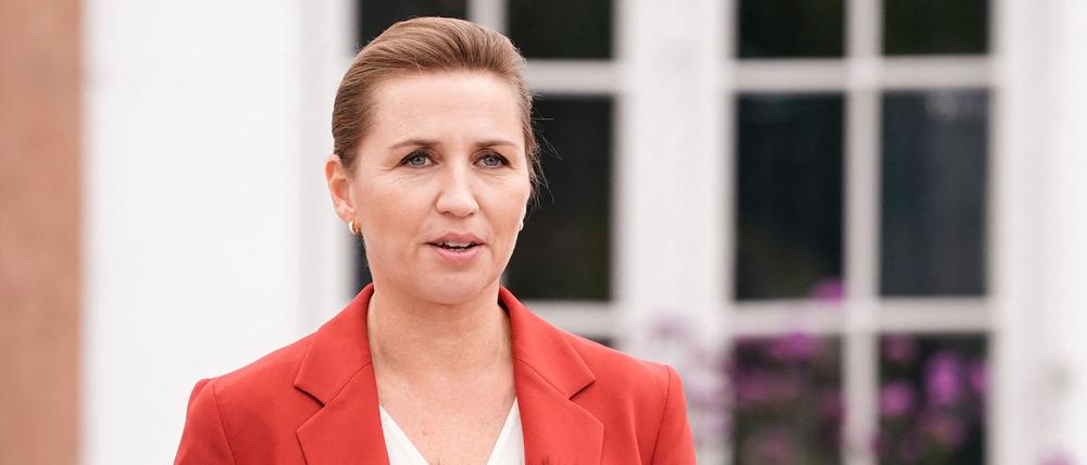 Ministerpräsidentin Minister Mette Frederiksen bei der Ankündigung vorgezogener Neuwahlen Anfang Oktober.