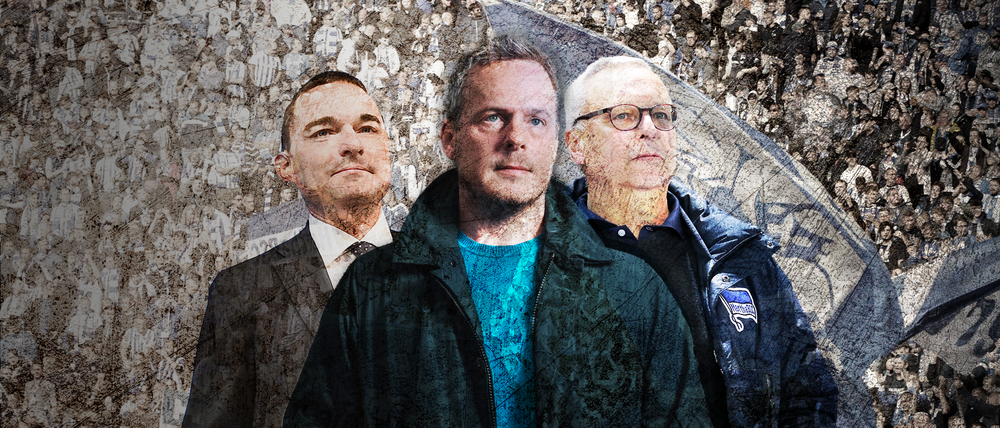 Protagonisten eines Vereins im Chaos-Modus: Lars Windhorst (li.), Präsident Kay Bernstein (Mitte) und Ex-Vereinsboss Werner Gegenbauer.