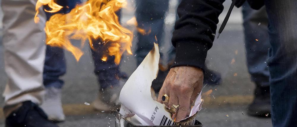 Brennende Gasrechnung: In Rom und 14 anderen Städten in Italien gab es Anfang der Woche Proteste gegen die galoppierenden Energiepreise.