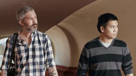 Die US-Amerikaner Andy Huynh (rechts) und Alex Drueke kommen in New York an.