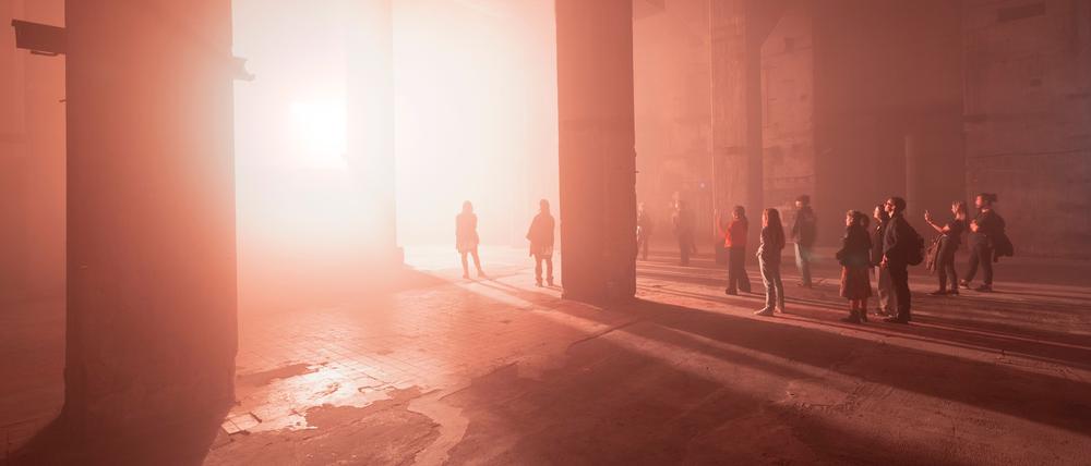 Das Licht lockt. Ian Chengs Installation „Life after BOB“ in der Halle am Berghain.