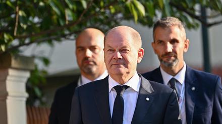 Olaf Scholz beim Gipfel in Prag.