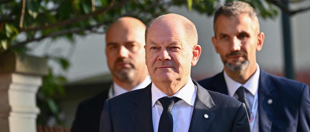 Olaf Scholz beim Gipfel in Prag.
