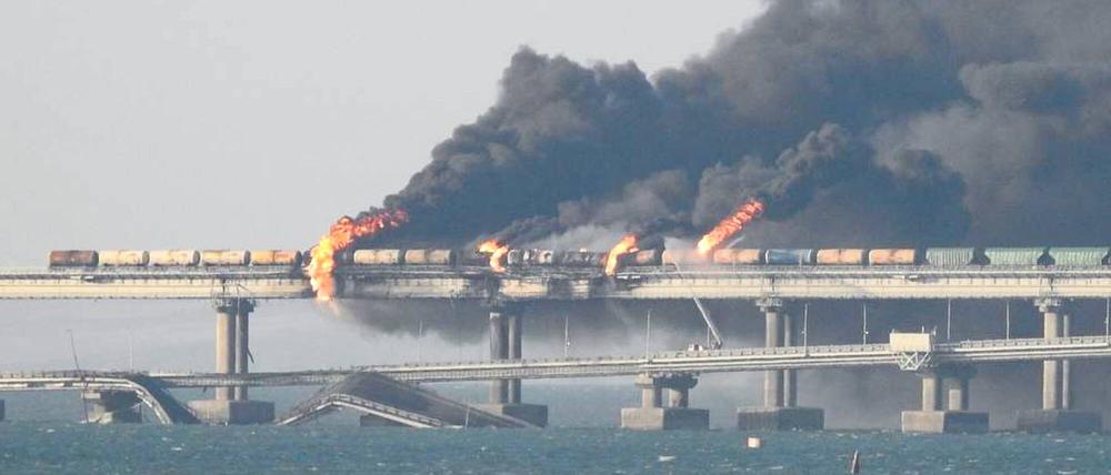 Explosion auf der Krim-Brücke.