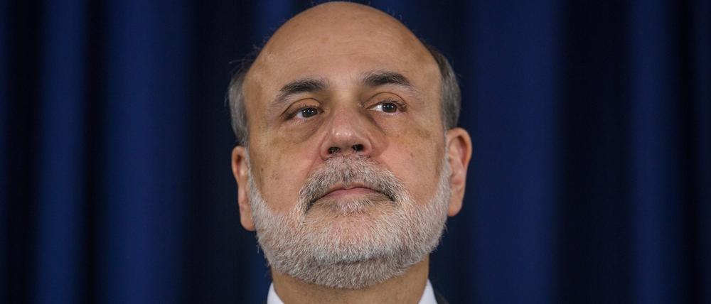 Der damalige Chef der US-Notenbank (FED), Ben Bernanke, spricht bei einer Pressekonferenz.