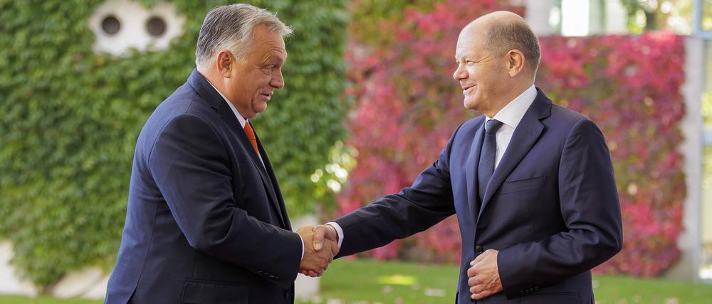 Olaf Scholz empfängt Ungarns Präsident Orban in Berlin.