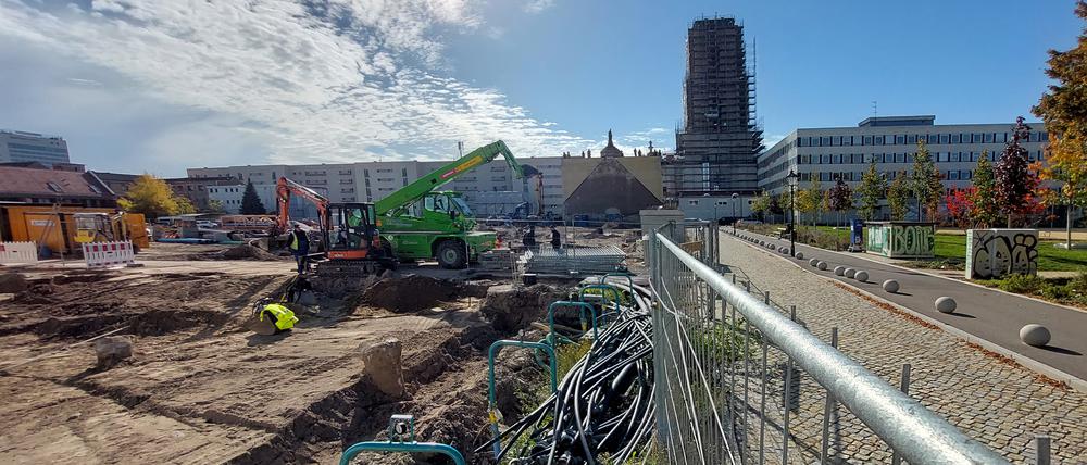 Die Baustelle an der Plantage Potsdam.