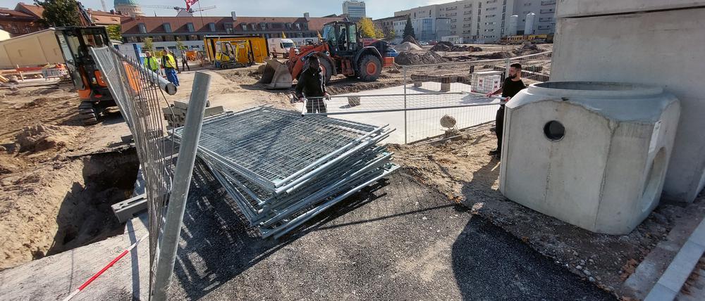 Die Baustelle für das Großvorhaben Kreativquartier.