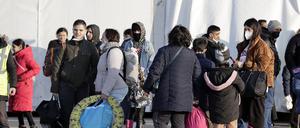 Als die ersten kamen: Ukraine-Flüchtlingszentrum auf dem Gelände des ehemaligen Flughafens Berlin-Tegel