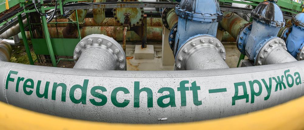 In Schwedt kommt die Pipeline „Druschba“ („Freundschaft“) in der Raffinerie an.