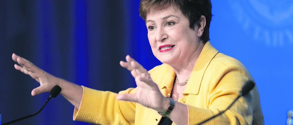 IWF-Chefin Kristalina Georgiewa hat bereits deutlich gemacht, dass die Konjunkturprognose gesenkt wird.