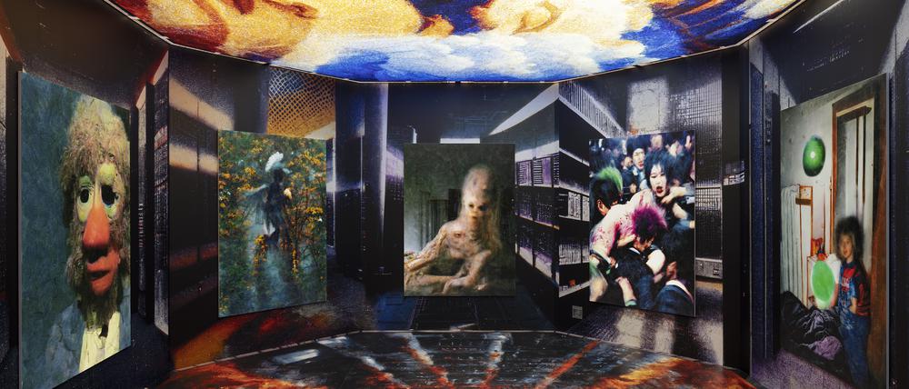 Jon Rafmans gegenwärtiges Werk 
„Counterfeit Poast“ in der 
Galerie Sprüth Magers in Berlin Mitte.