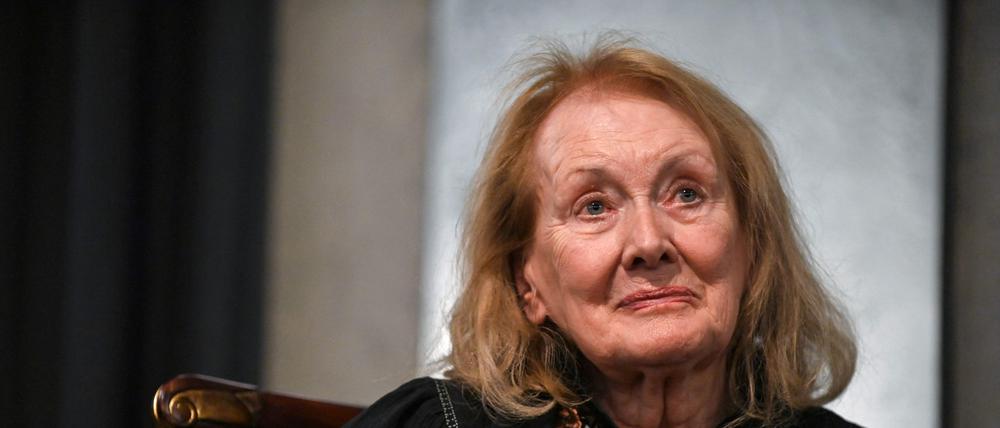 Annie Ernaux wenige Tage nach der Bekanntgabe des Literaturnobelpreises im Kulturzentrum The Villa Albertine in New York. 