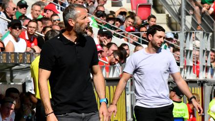 Man kennt sich. Marco Rose (l.) und Sandro Schwarz sind 2019 erstmals als Trainer aufeinandergetroffen. Damals siegte Rose mit Borussia Mönchengladbach 3:1 beim FSV Mainz 05.