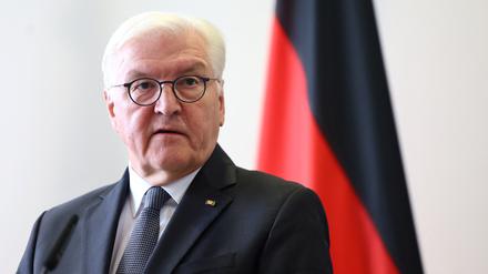 Frank-Walter Steinmeier bei einer Konferenz in Neustrelitz.