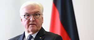 Frank-Walter Steinmeier bei einer Konferenz in Neustrelitz.