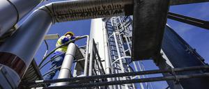 Ein Gasspeicher-Gelände in Deutschland