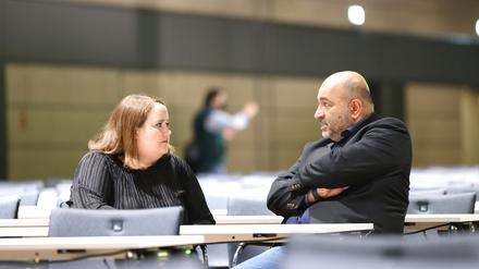 Ricarda Lang und Omid Nouripour auf dem Grünen-Parteitag.