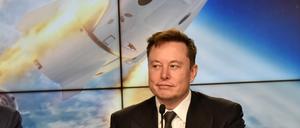 SpaceX-Gründer und Chefingenieur Elon Musk nimmt an einer Pressekonferenz teil (Archivbild).