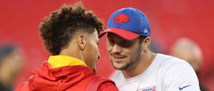 Mahomes (l.) und Allen haben großen Respekt füreinander.