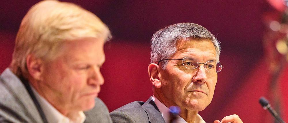 Präsident Herbert Hainer (rechts) und Vorstandschef Oliver Kahn sind die mächtigsten Männer im Verein.