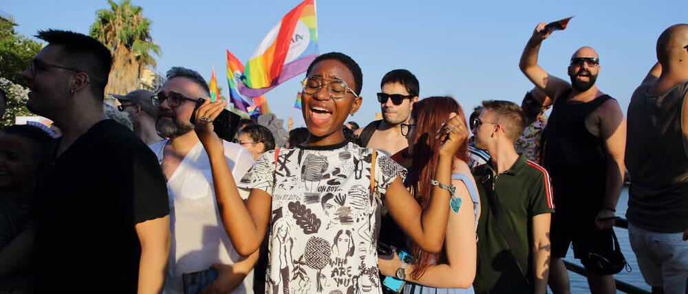 Gay-Pride-Marsch im italienischen Salerno in diesem Jahr. Die Community will gegen Rückschritte unter einer rechten Regierung kämpfen.