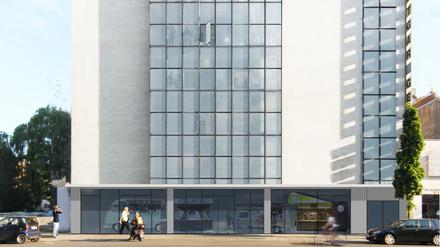 Due mehrgeschossige Hochgarage wurde vom Architekturbüro Lohmüller Korschelt & Renker (Bruno Lohmüller, Oskar Korschelt, Jakob Renker) in Zusammenarbeit mit der Bürogemeinschaft von Hermann Zweigenthal und Richard Paulick für und mit dem Unternehmer und Ingenieur Louis Serlin im Stil der Neuen Sachlichkeit bzw. des Neuen Bauens entworfen und errichtet. Sie Sanierung wurde nach Plänen des Architekturbüros  N+N Architekten (Berlin) im Auftrag der Eigentümerfamilie Gädeke realisiert.