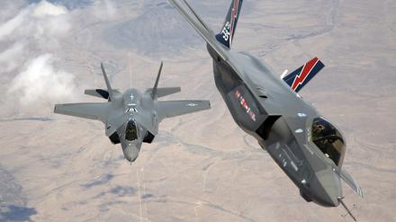 F-35-Kampfflugzeuge, die während einer Nato-Übung zur Verteidigung mit Atomwaffen zum Einsatz kommen.